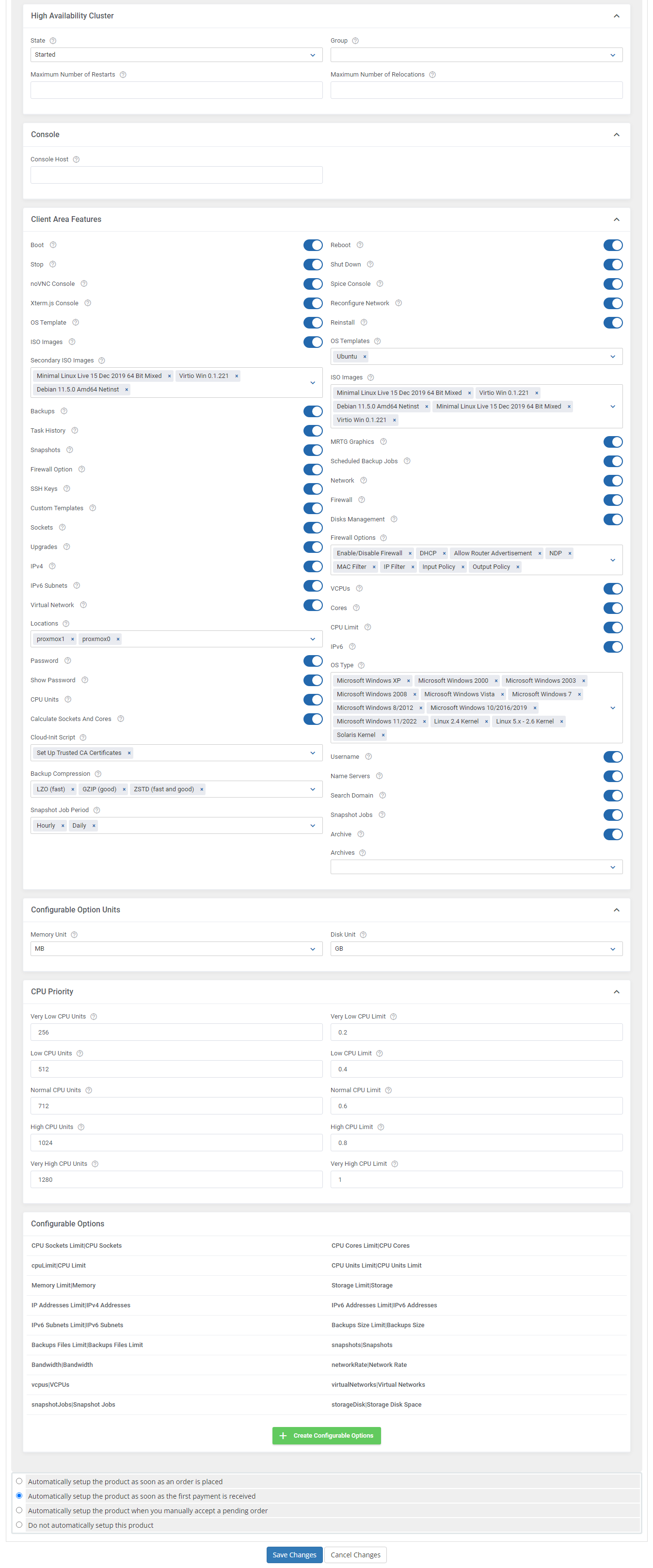 Proxmox VE Cloud VPS For WHMCS: Module Screenshot 54