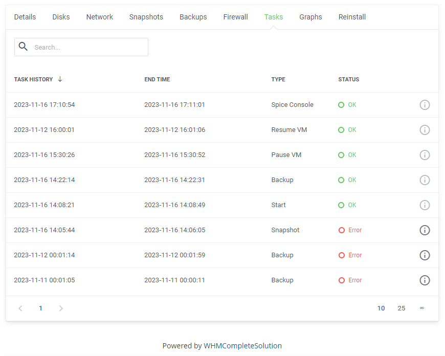 Proxmox VE Cloud VPS For WHMCS: Module Screenshot 21