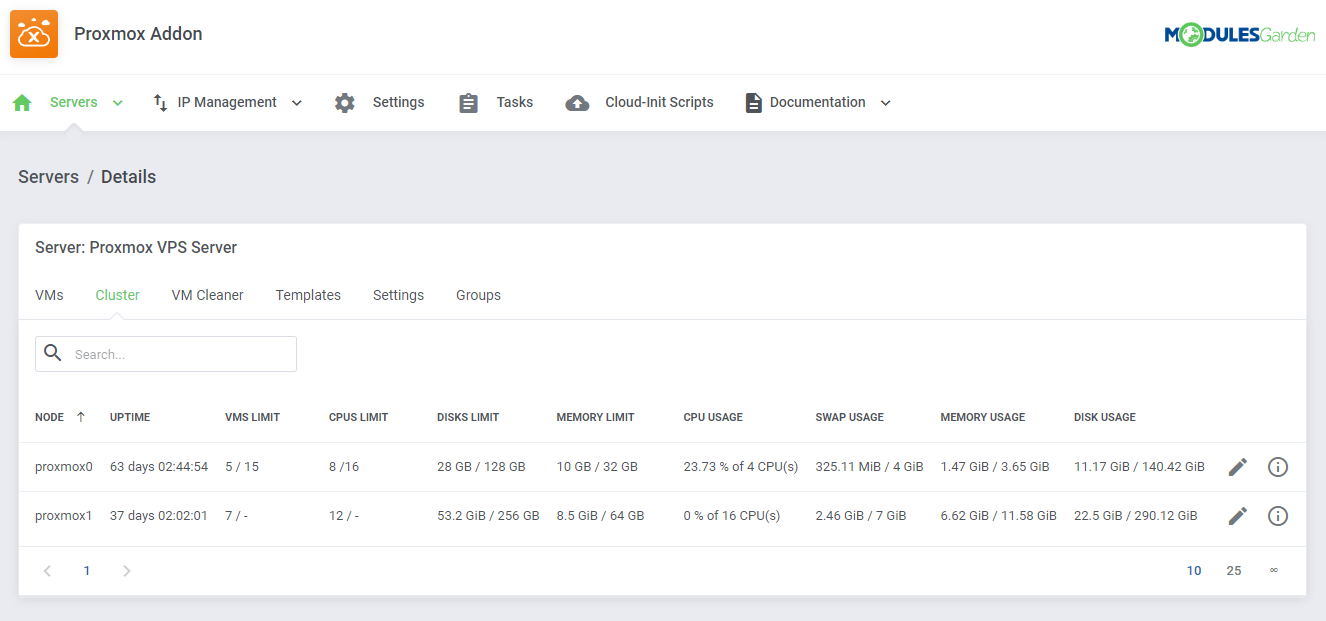 Proxmox VE Cloud VPS For WHMCS: Module Screenshot 29