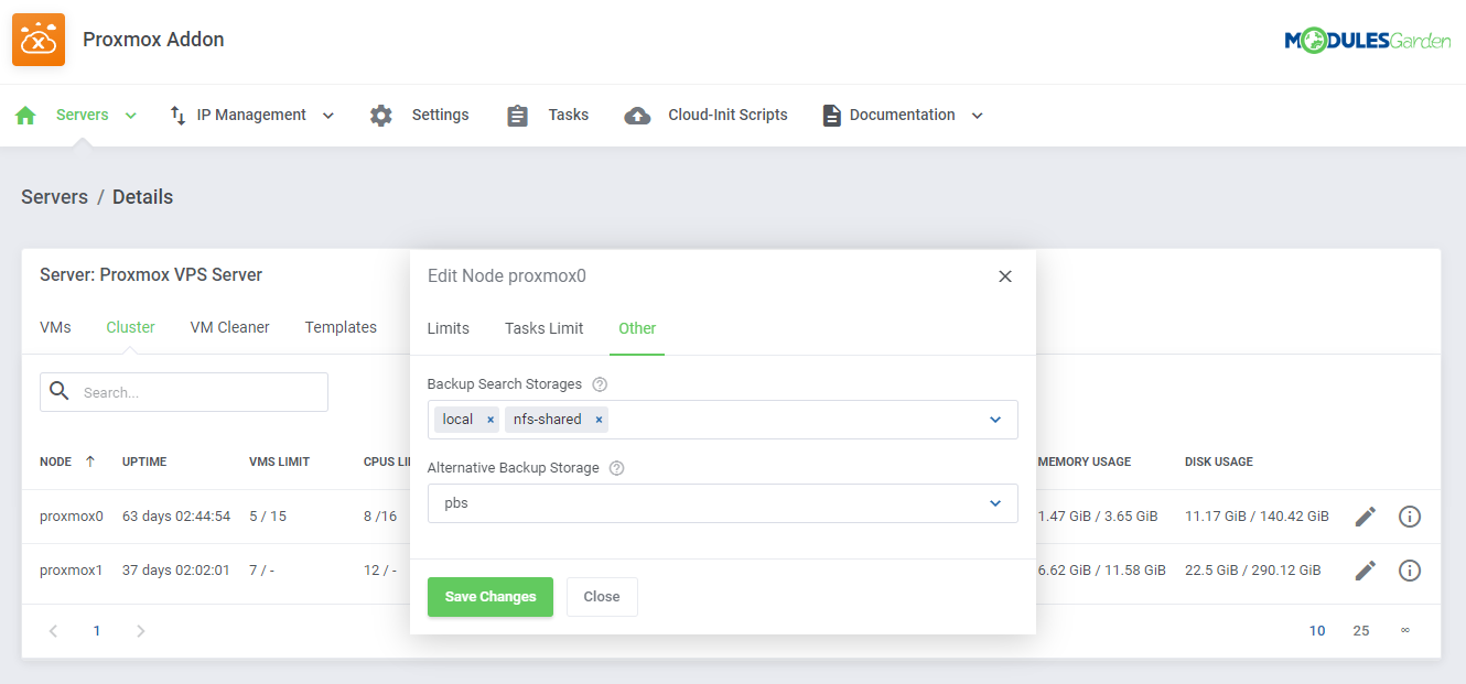 Proxmox VE Cloud VPS For WHMCS: Module Screenshot 31