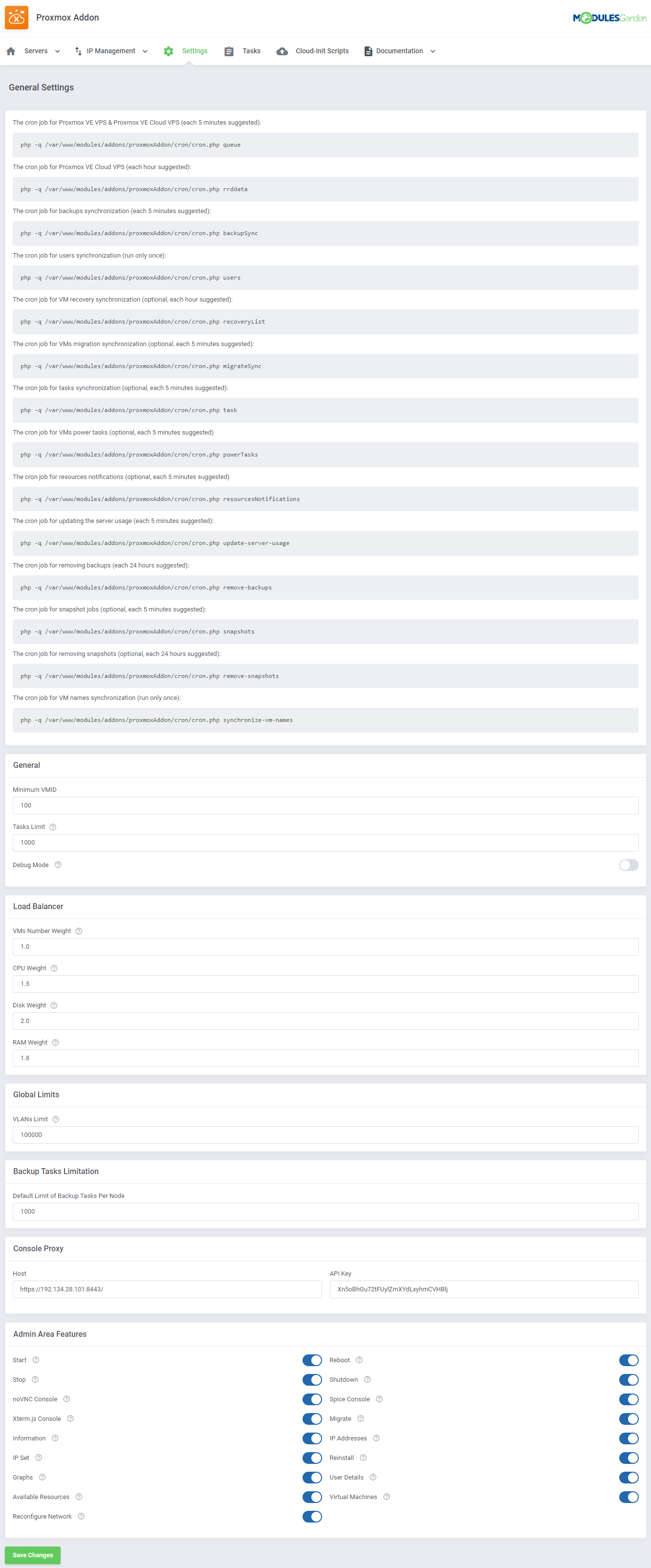 Proxmox VE Cloud VPS For WHMCS: Module Screenshot 48