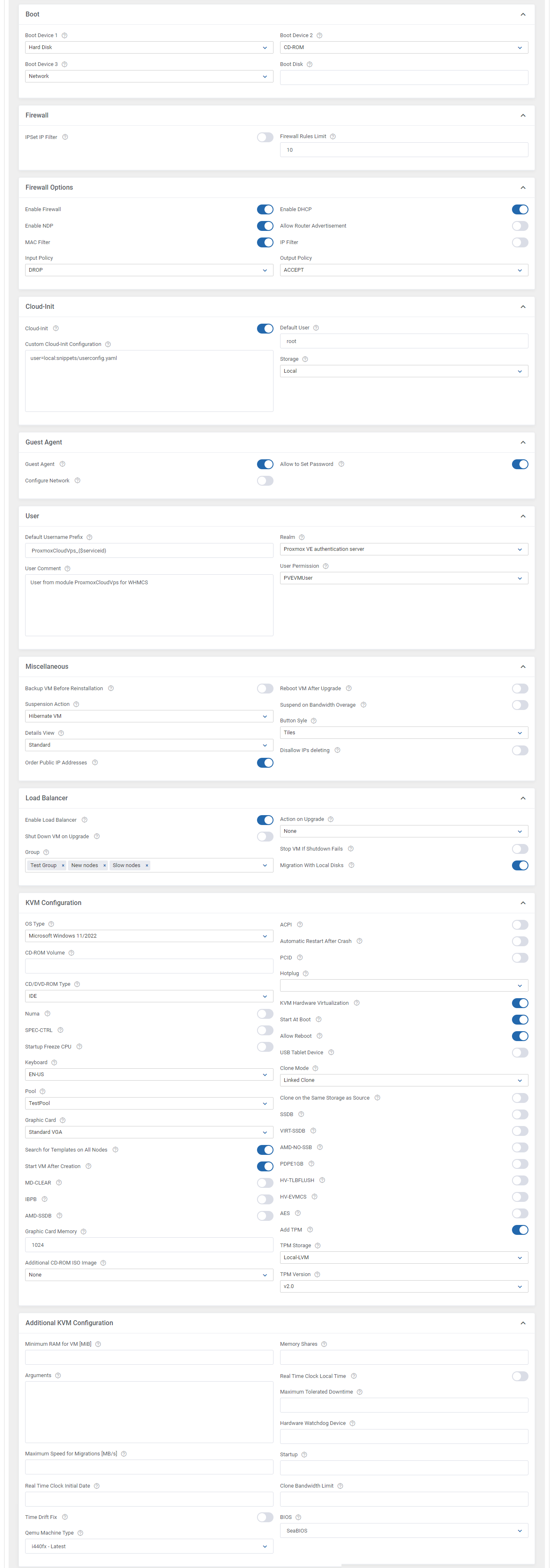 Proxmox VE Cloud VPS For WHMCS: Module Screenshot 53