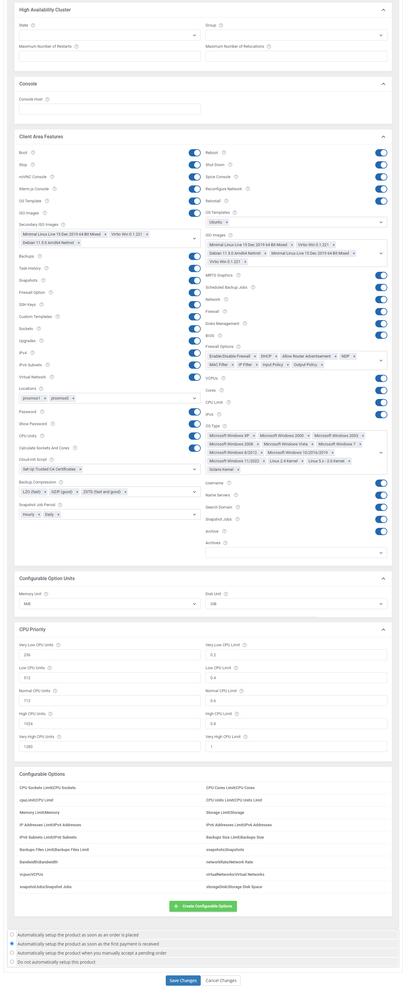 Proxmox VE Cloud VPS For WHMCS: Module Screenshot 54