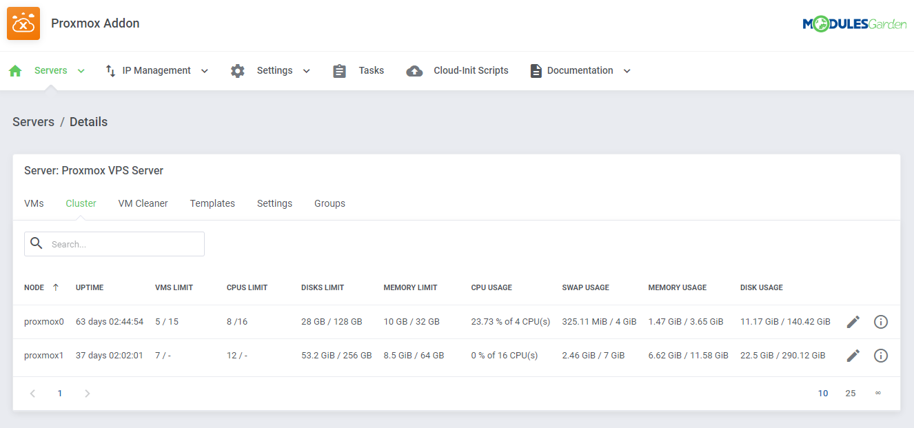 Proxmox VE Cloud VPS For WHMCS: Module Screenshot 30
