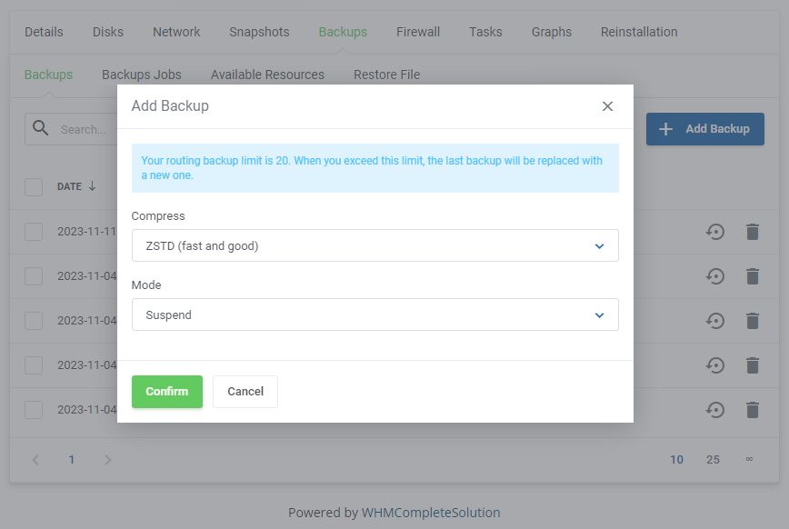 Proxmox VE Cloud VPS For WHMCS: Module Screenshot 13