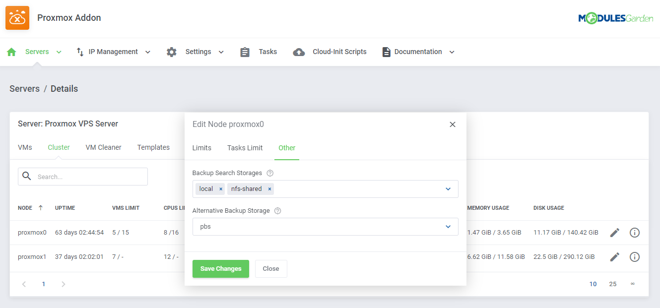 Proxmox VE Cloud VPS For WHMCS: Module Screenshot 33