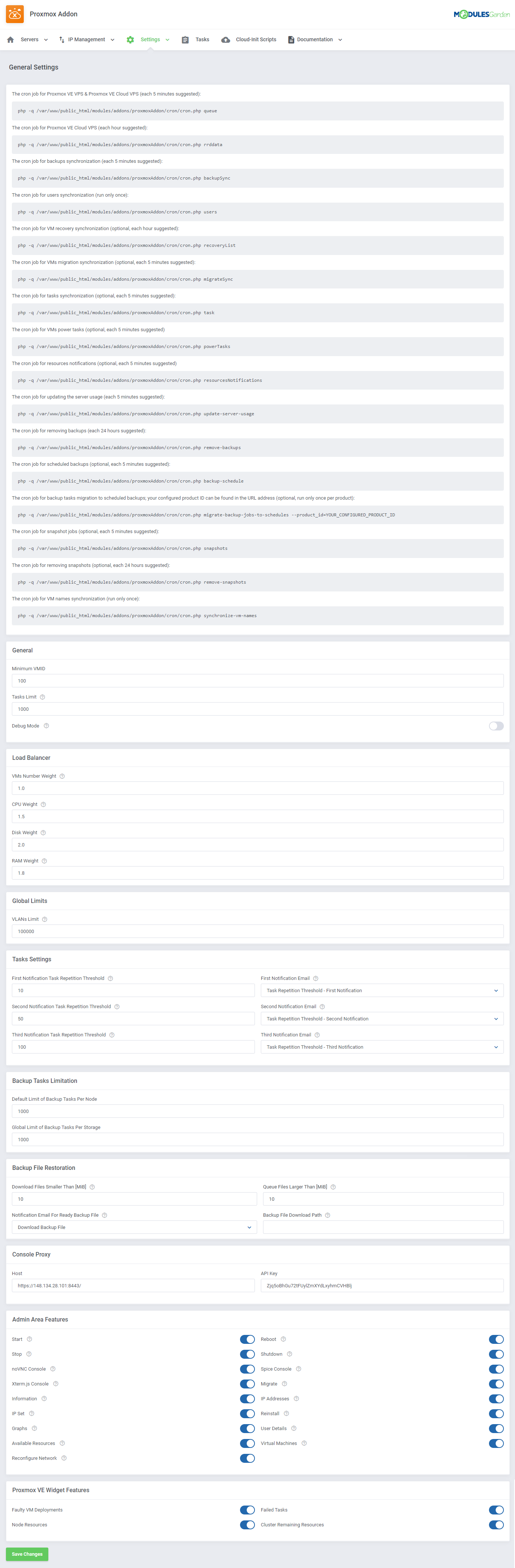 Proxmox VE Cloud VPS For WHMCS: Module Screenshot 50
