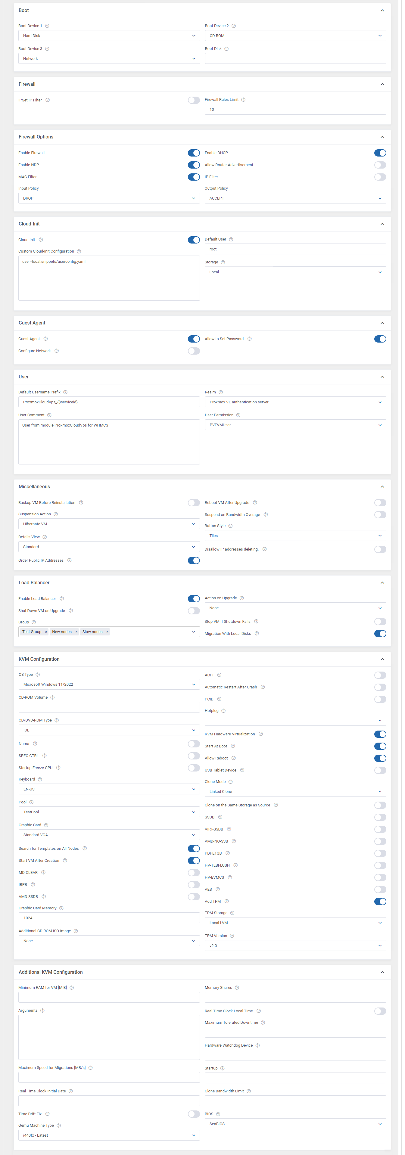 Proxmox VE Cloud VPS For WHMCS: Module Screenshot 61
