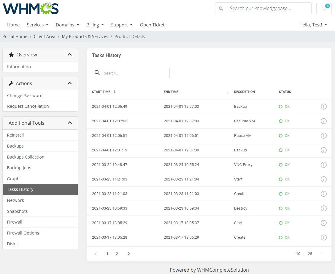 Proxmox VE VPS For WHMCS: Module Screenshot 10