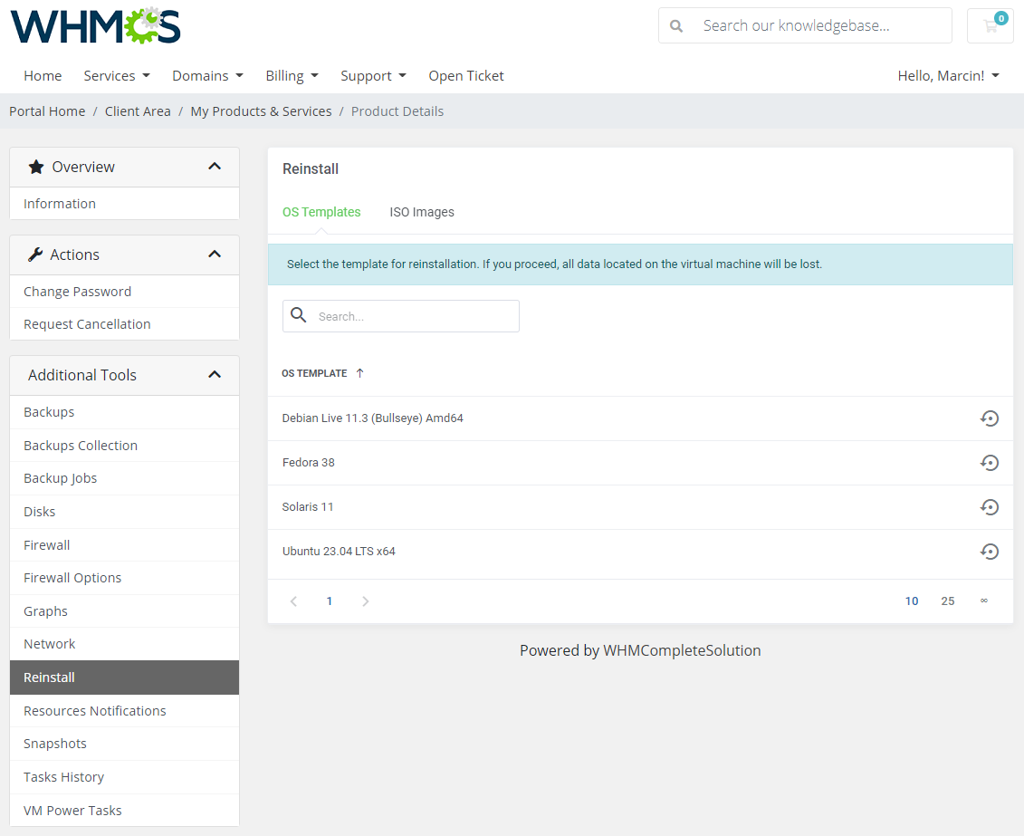 Proxmox VE VPS For WHMCS: Module Screenshot 16
