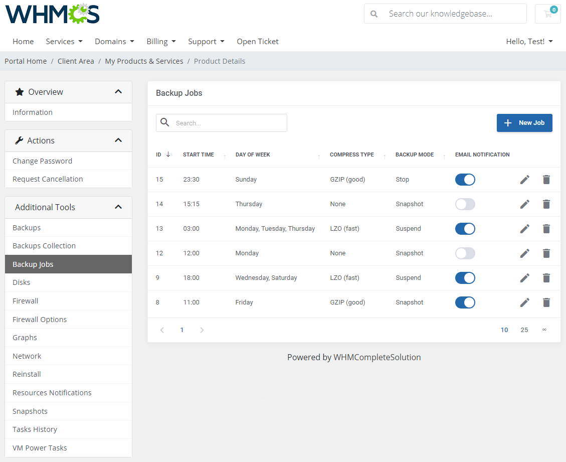 Proxmox VE VPS For WHMCS: Module Screenshot 6