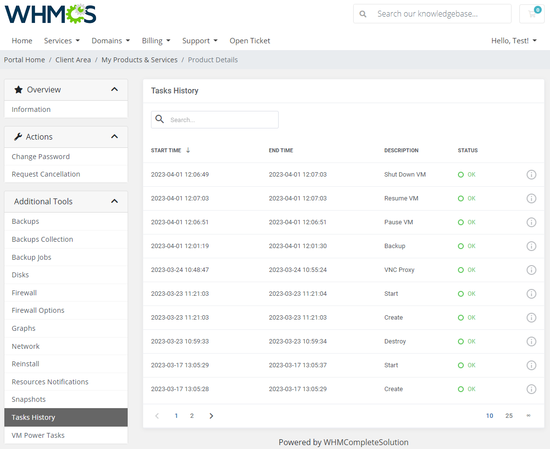 Proxmox VE VPS For WHMCS: Module Screenshot 22