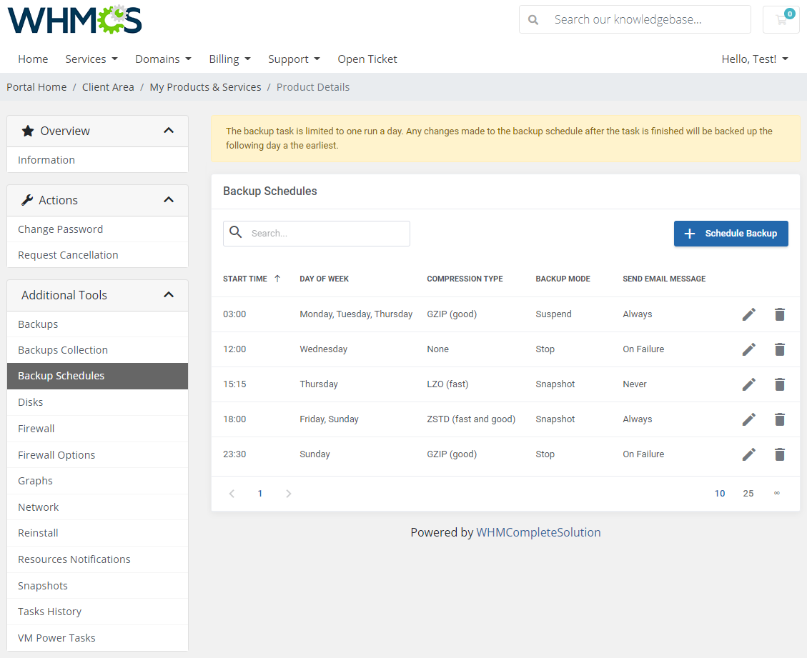 Proxmox VE VPS For WHMCS: Module Screenshot 6