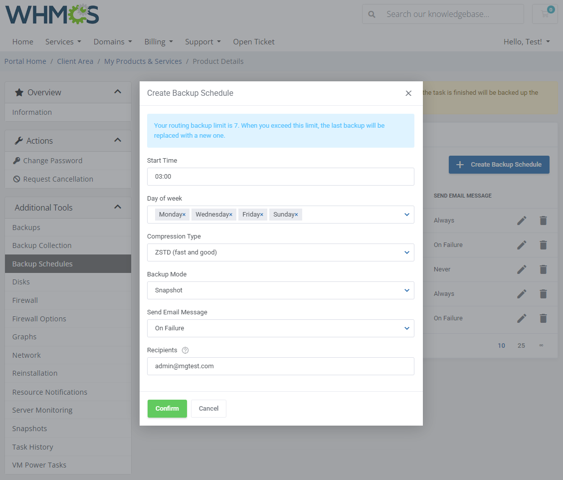 Proxmox VE VPS & Cloud For WHMCS: Module Screenshot 10