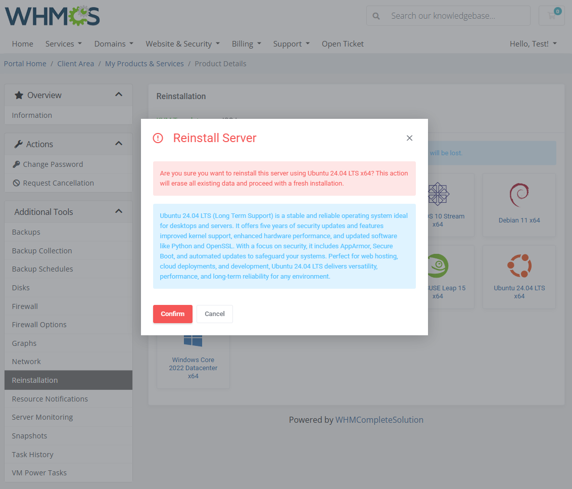 Proxmox VE VPS & Cloud For WHMCS: Module Screenshot 20