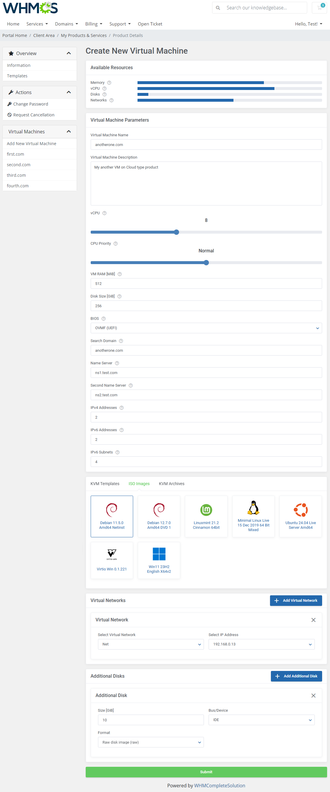 Proxmox VE VPS & Cloud For WHMCS: Module Screenshot 3