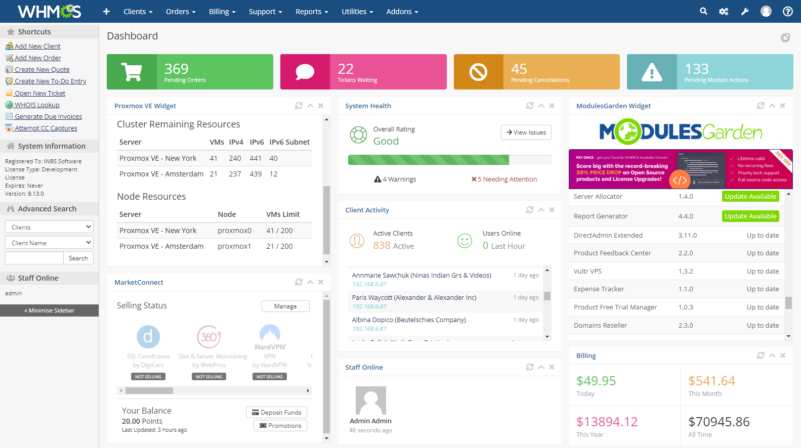 Proxmox VE VPS & Cloud For WHMCS: Module Screenshot 32