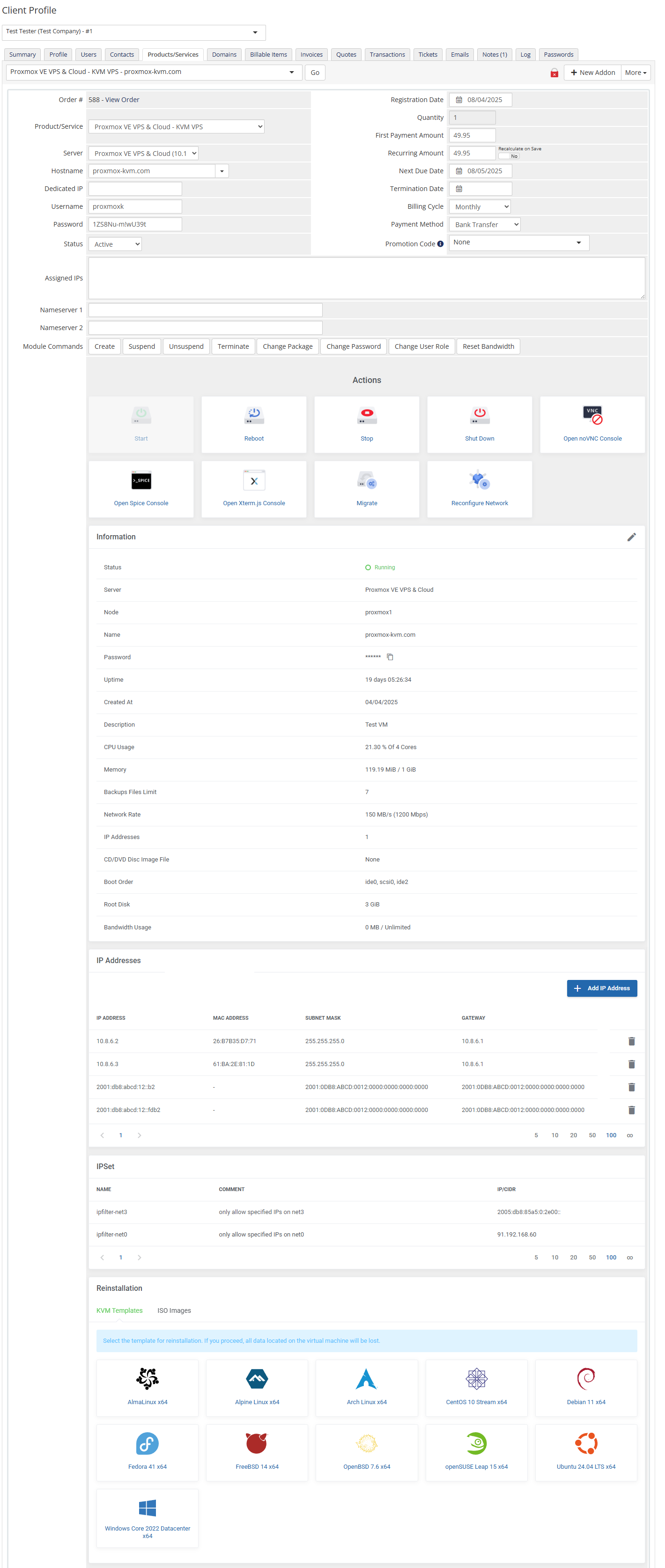 Proxmox VE VPS & Cloud For WHMCS: Module Screenshot 33