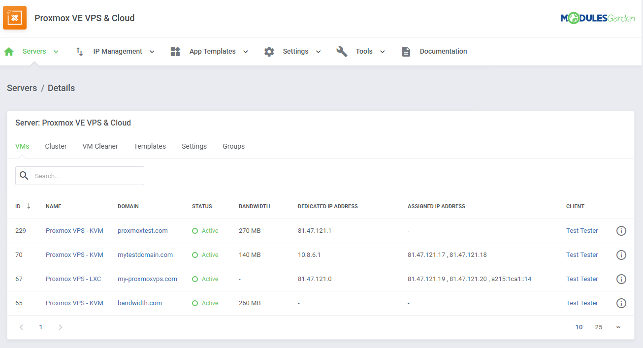 Proxmox VE VPS & Cloud For WHMCS: Module Screenshot 36