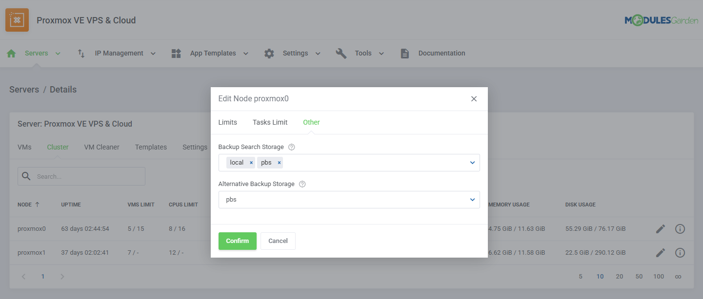 Proxmox VE VPS & Cloud For WHMCS: Module Screenshot 39