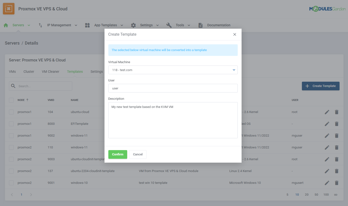 Proxmox VE VPS & Cloud For WHMCS: Module Screenshot 44