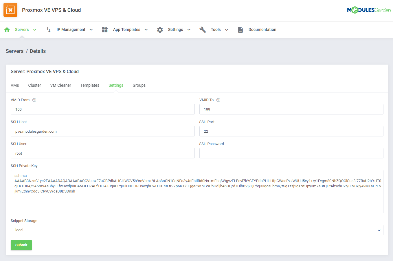 Proxmox VE VPS & Cloud For WHMCS: Module Screenshot 45