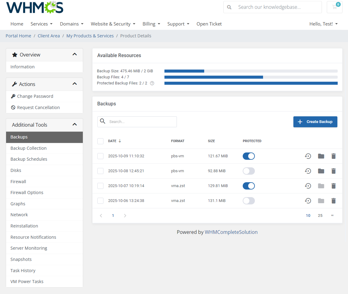 Proxmox VE VPS & Cloud For WHMCS: Module Screenshot 5