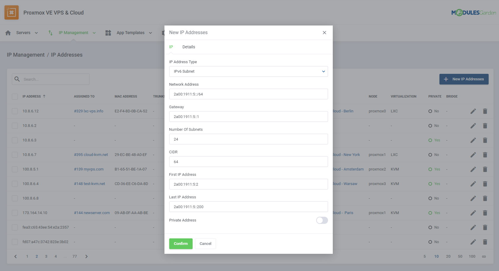 Proxmox VE VPS & Cloud For WHMCS: Module Screenshot 53