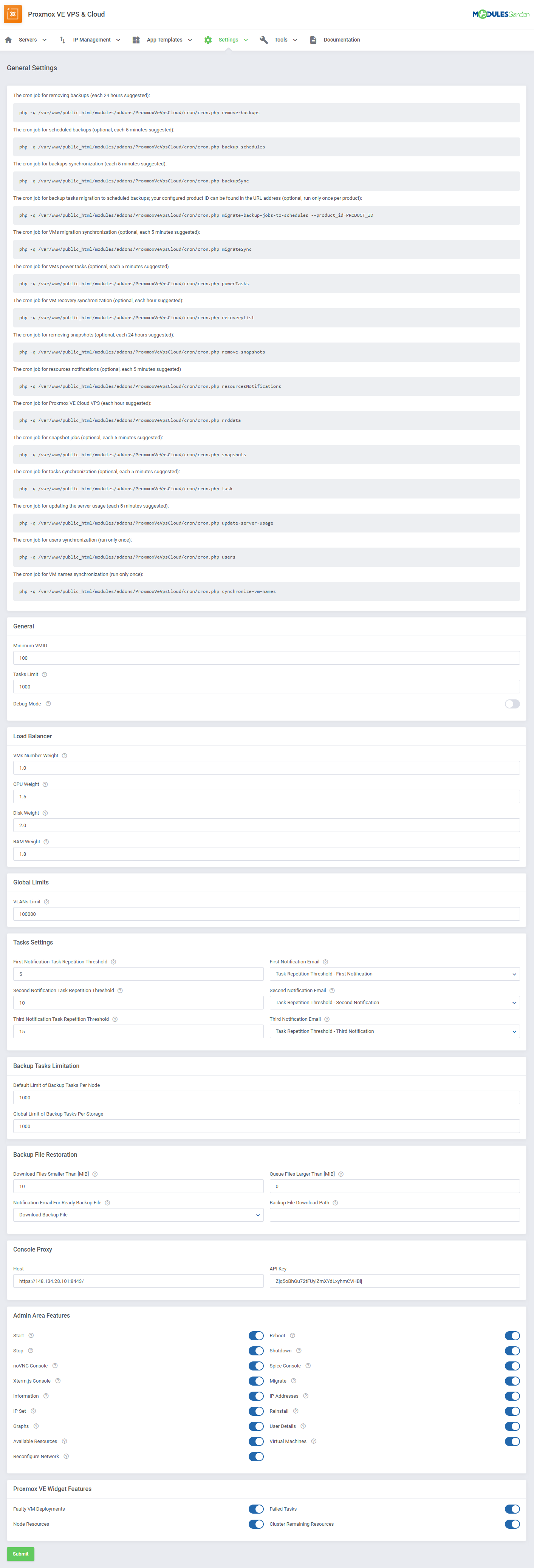 Proxmox VE VPS & Cloud For WHMCS: Module Screenshot 60