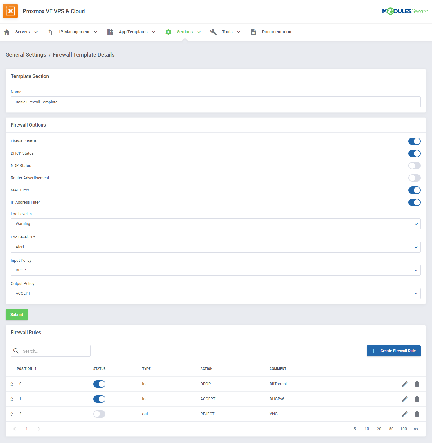 Proxmox VE VPS & Cloud For WHMCS: Module Screenshot 64