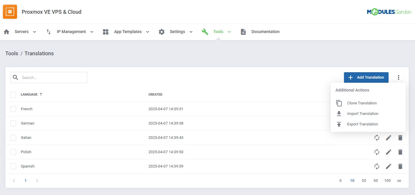 Proxmox VE VPS & Cloud For WHMCS: Module Screenshot 68