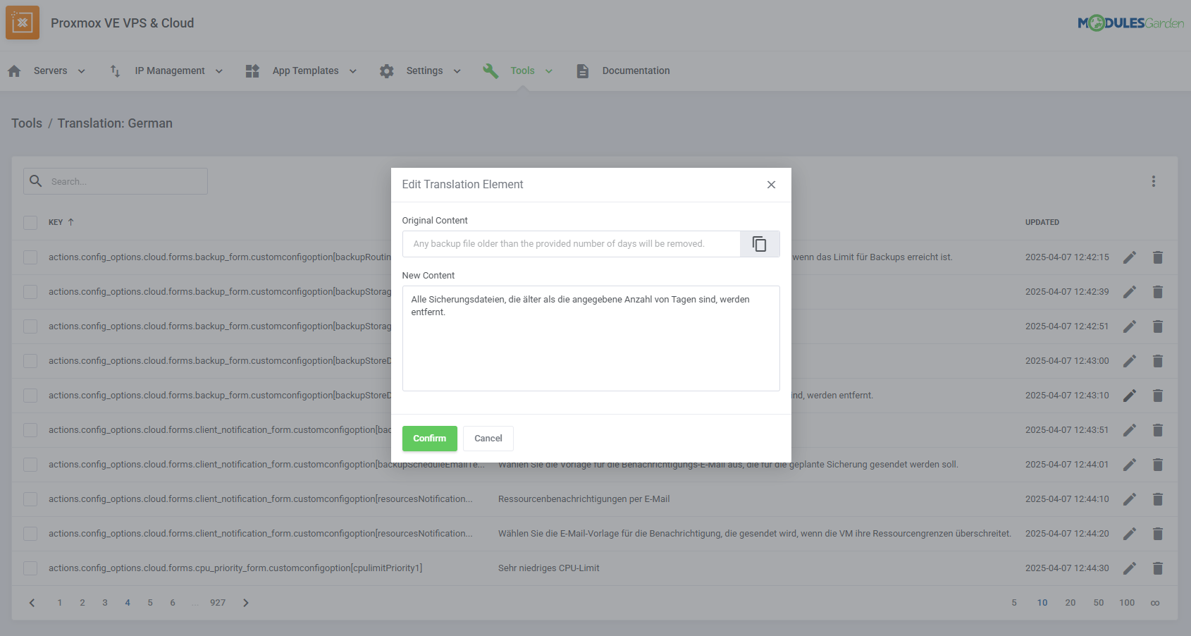 Proxmox VE VPS & Cloud For WHMCS: Module Screenshot 70