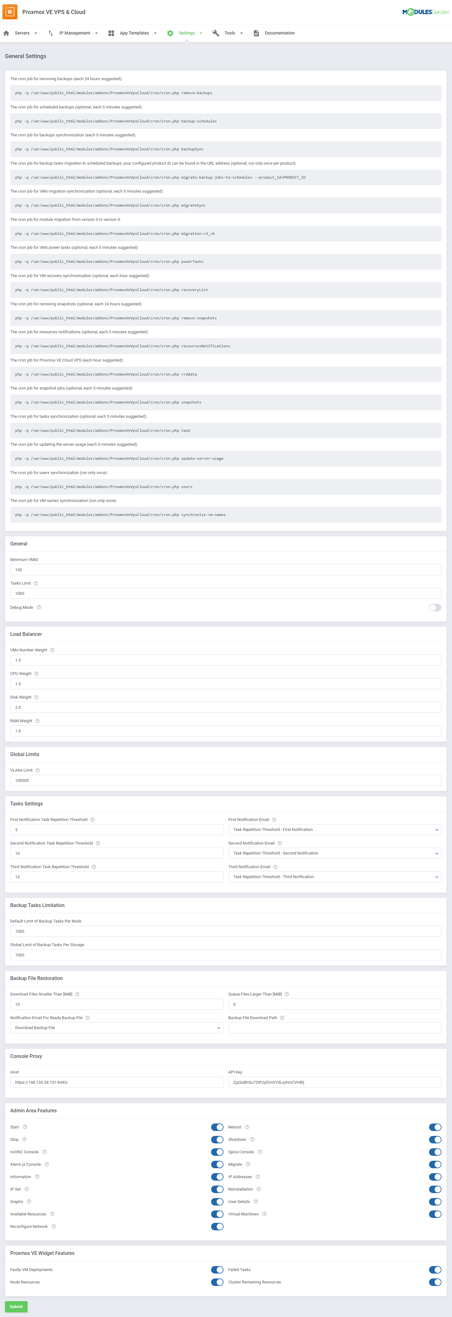 Proxmox VE VPS & Cloud For WHMCS: Module Screenshot 60