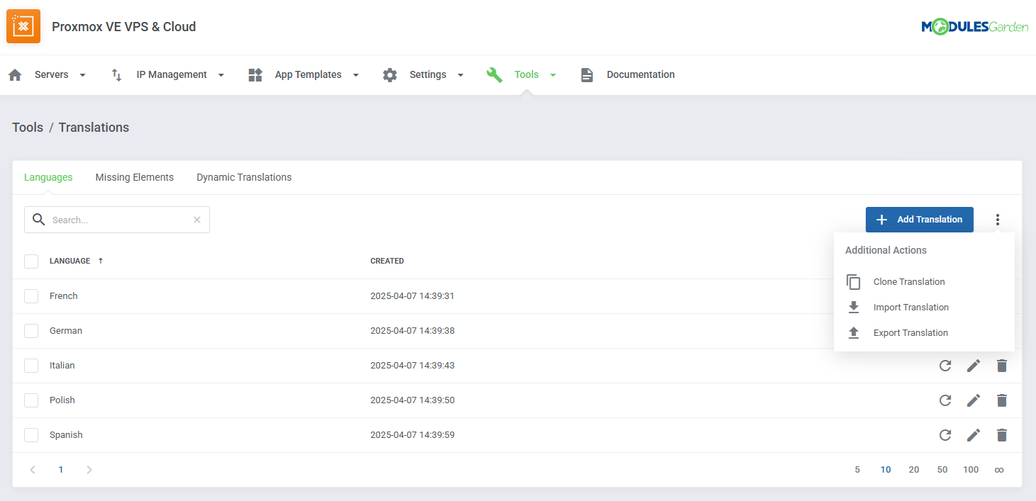 Proxmox VE VPS & Cloud For WHMCS: Module Screenshot 68