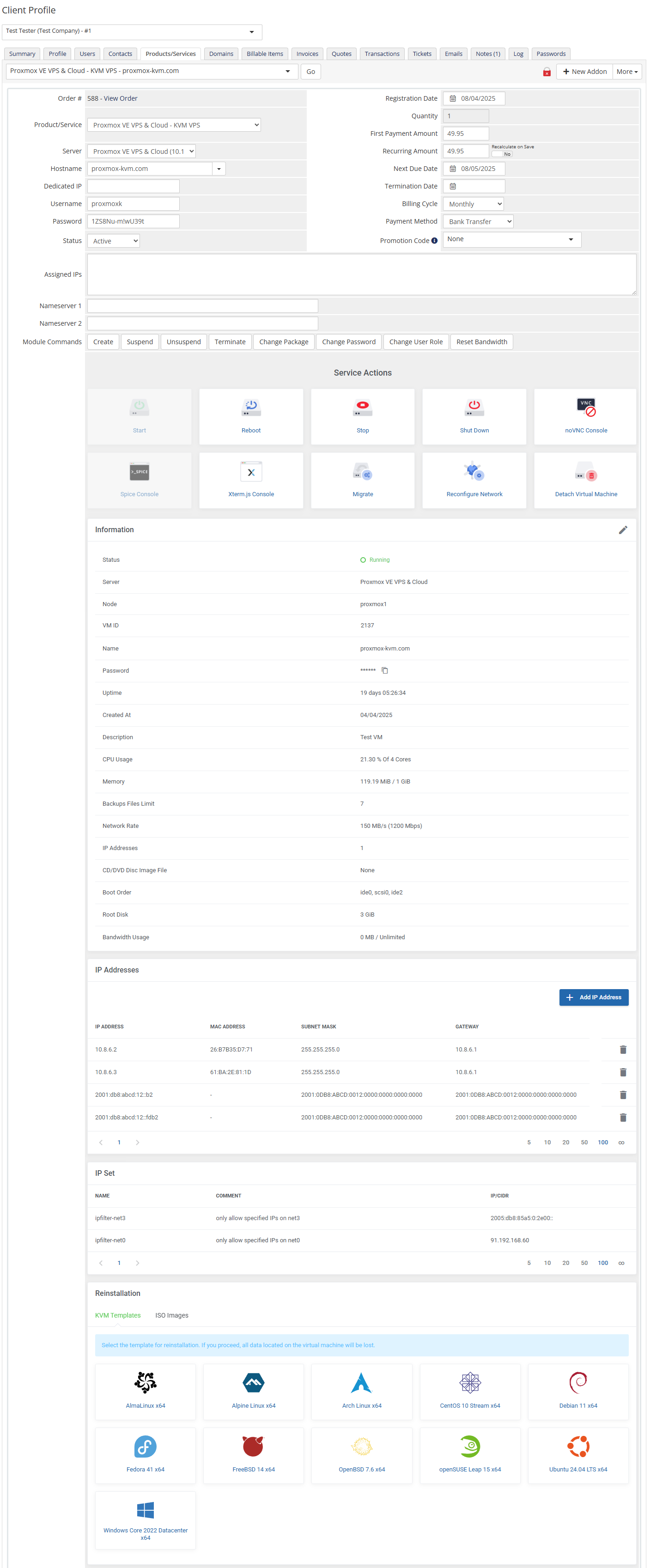 Proxmox VE VPS & Cloud For WHMCS: Module Screenshot 33