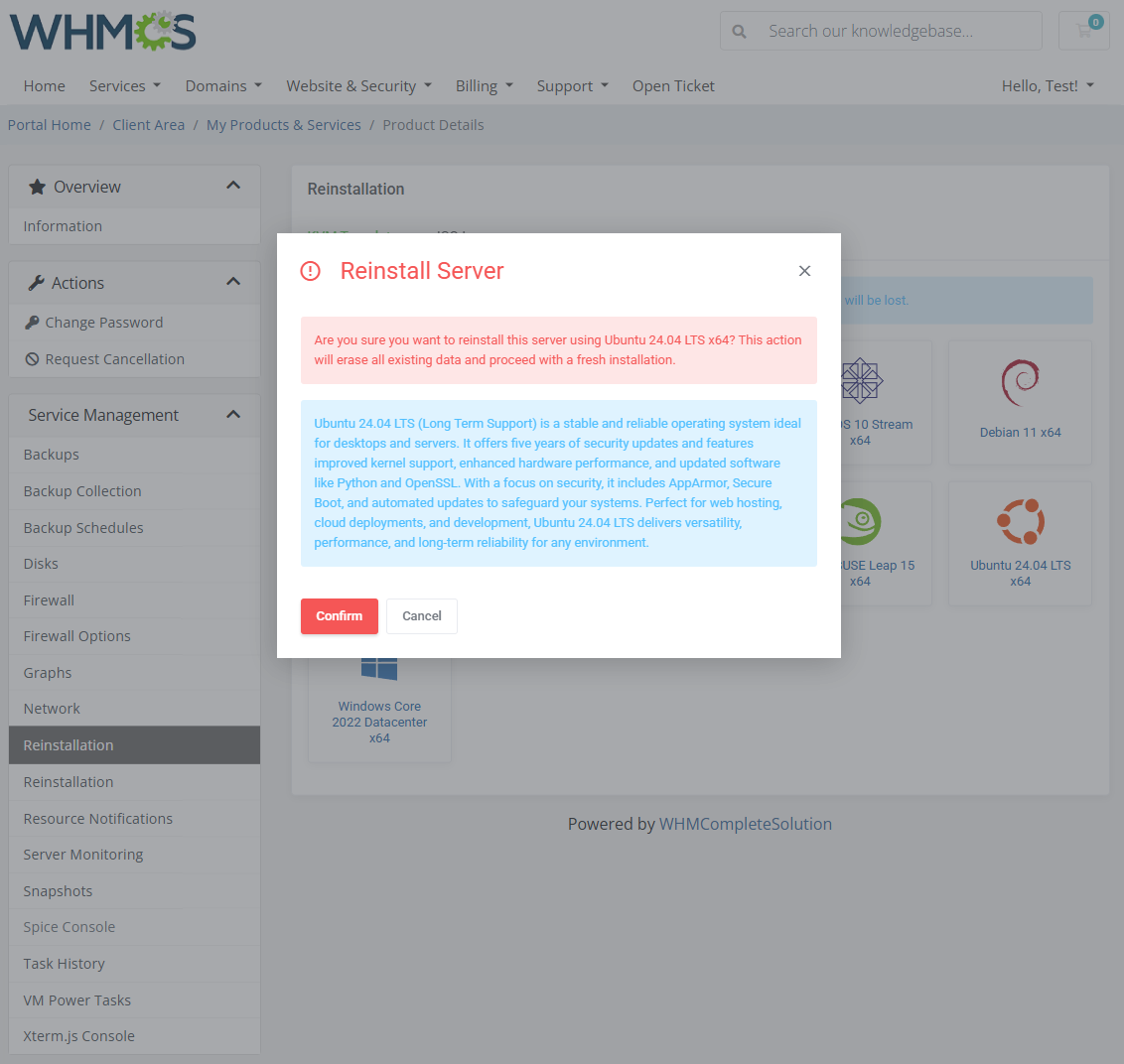 Proxmox VE VPS & Cloud For WHMCS: Module Screenshot 20