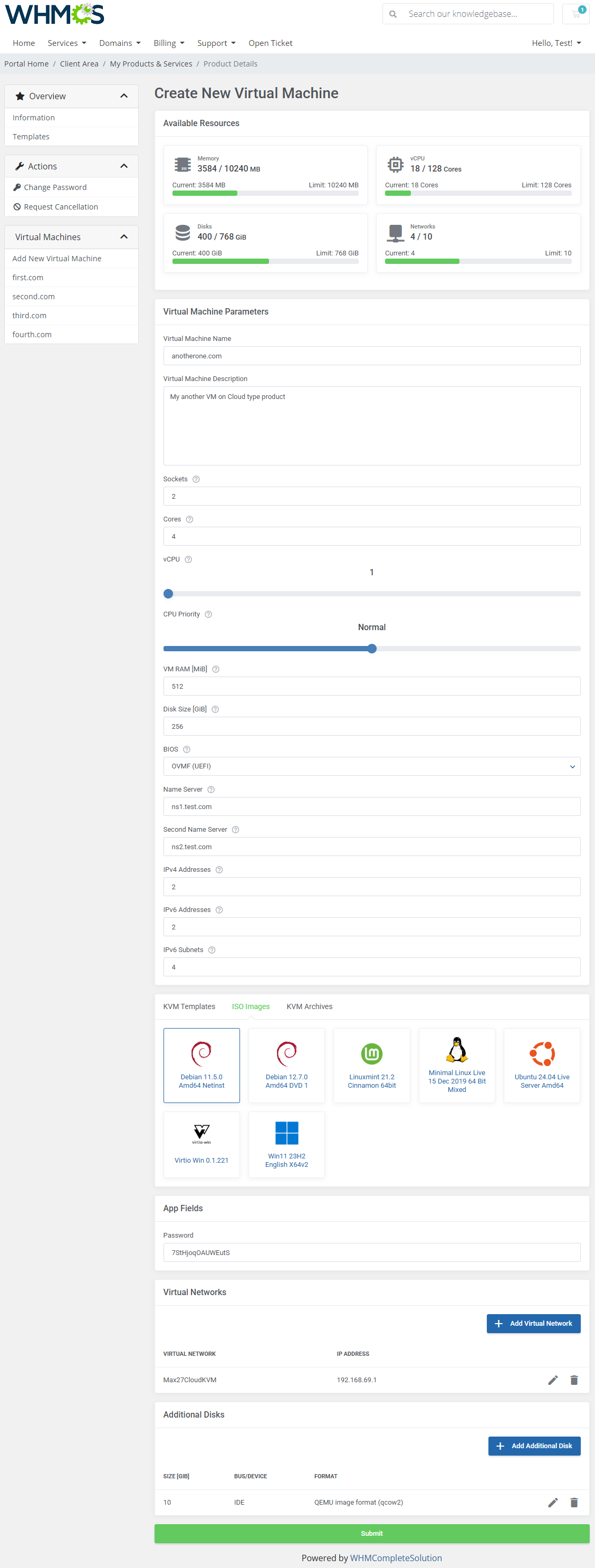 Proxmox VE VPS & Cloud For WHMCS: Module Screenshot 3
