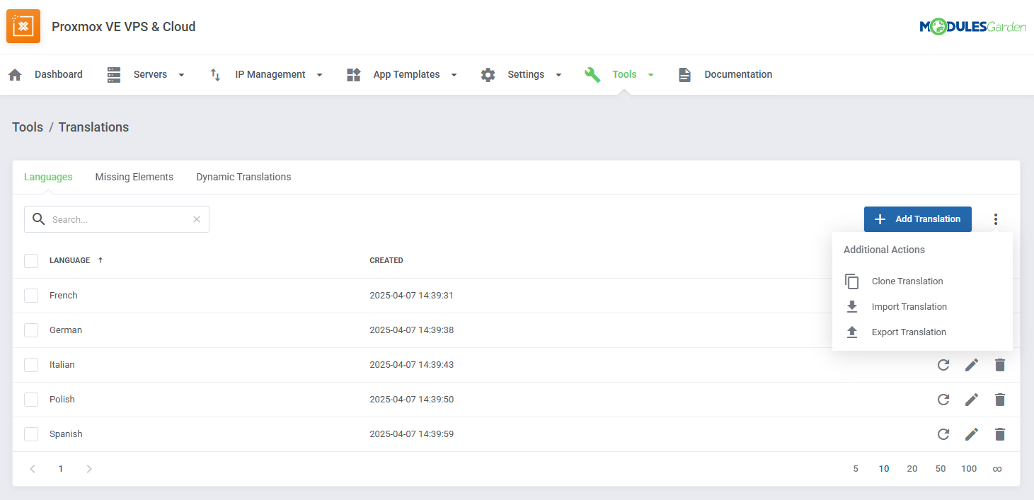 Proxmox VE VPS & Cloud For WHMCS: Module Screenshot 70