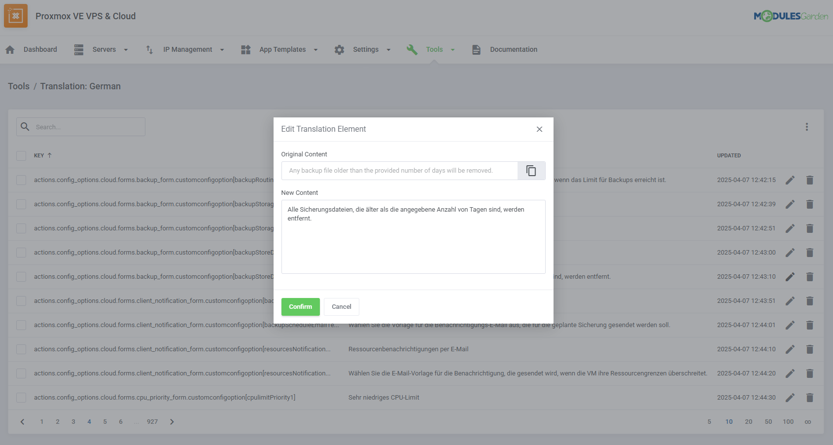 Proxmox VE VPS & Cloud For WHMCS: Module Screenshot 72