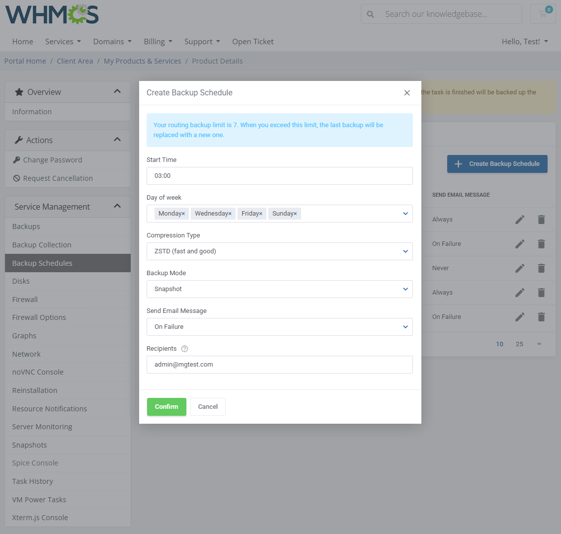 Proxmox VE VPS & Cloud For WHMCS: Module Screenshot 10