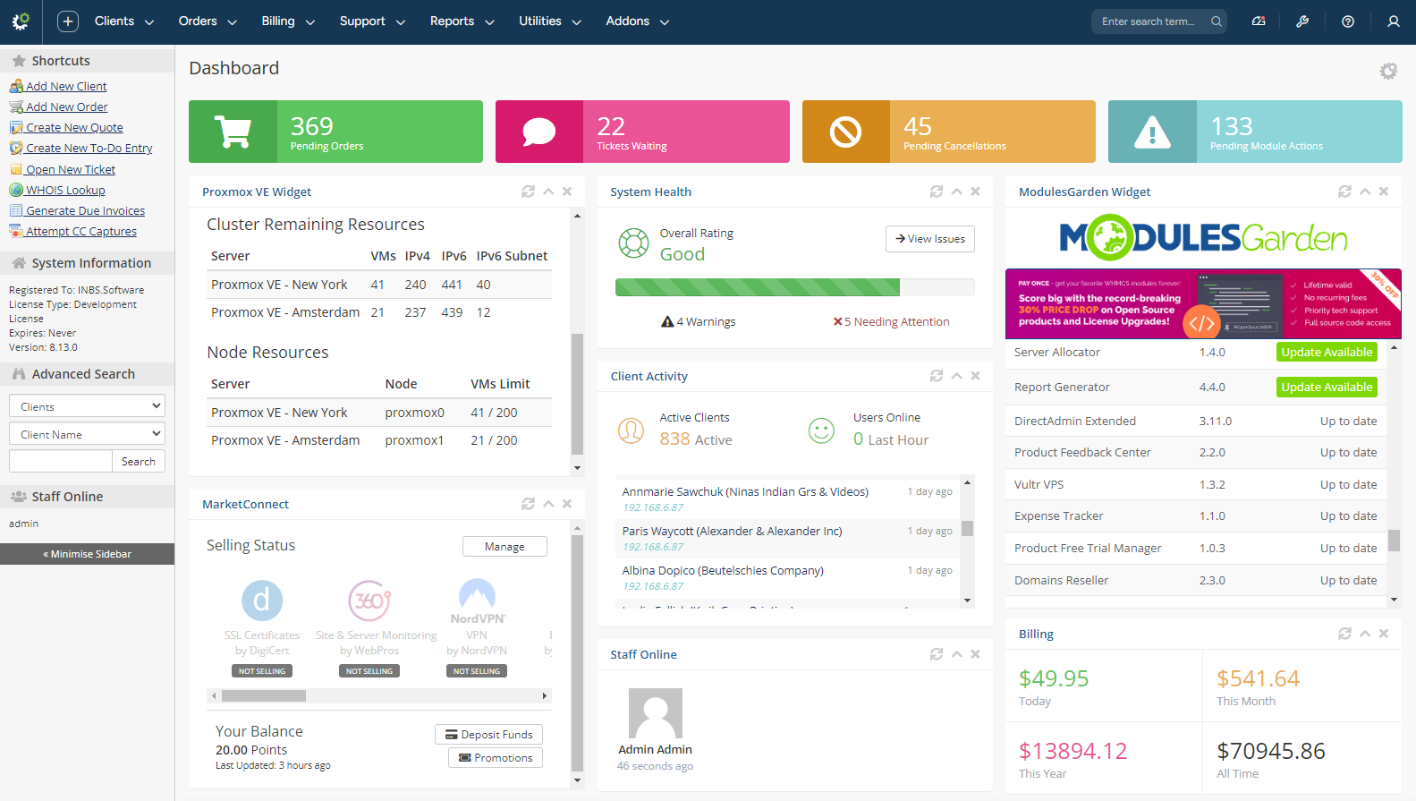 Proxmox VE VPS & Cloud For WHMCS: Module Screenshot 32