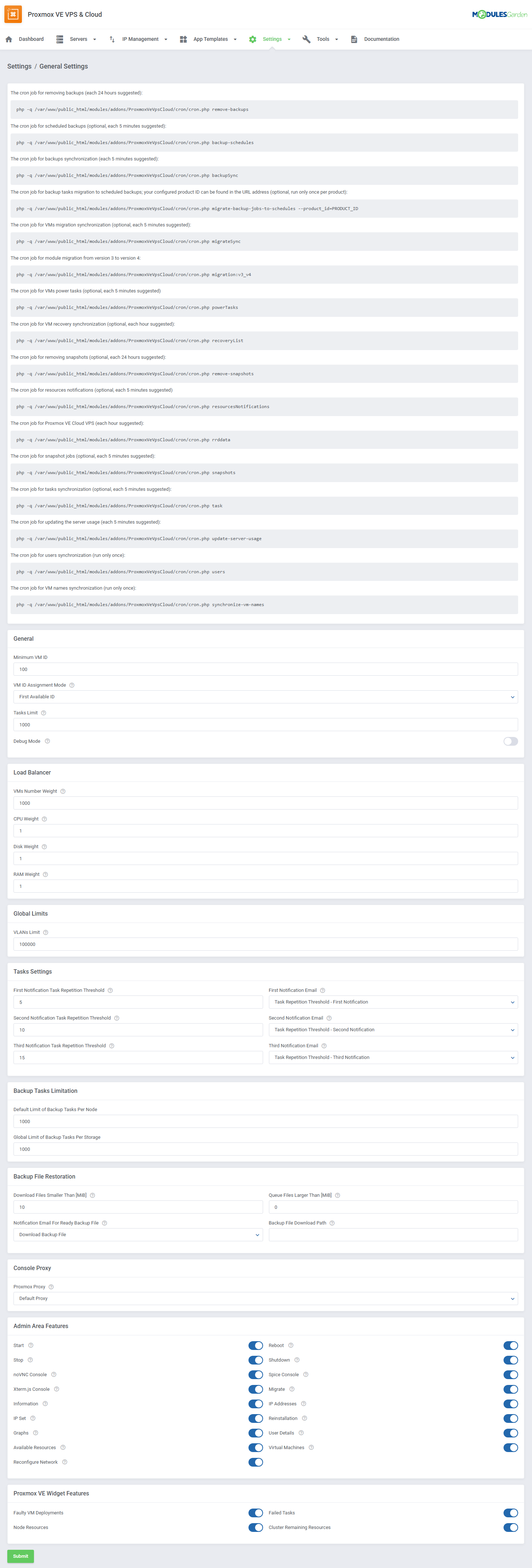 Proxmox VE VPS & Cloud For WHMCS: Module Screenshot 61