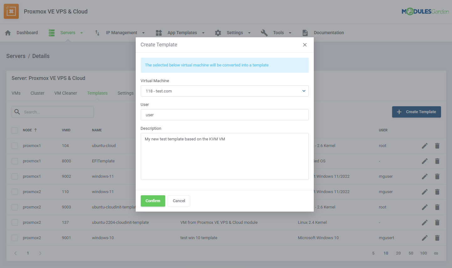 Proxmox VE VPS & Cloud For WHMCS: Module Screenshot 45