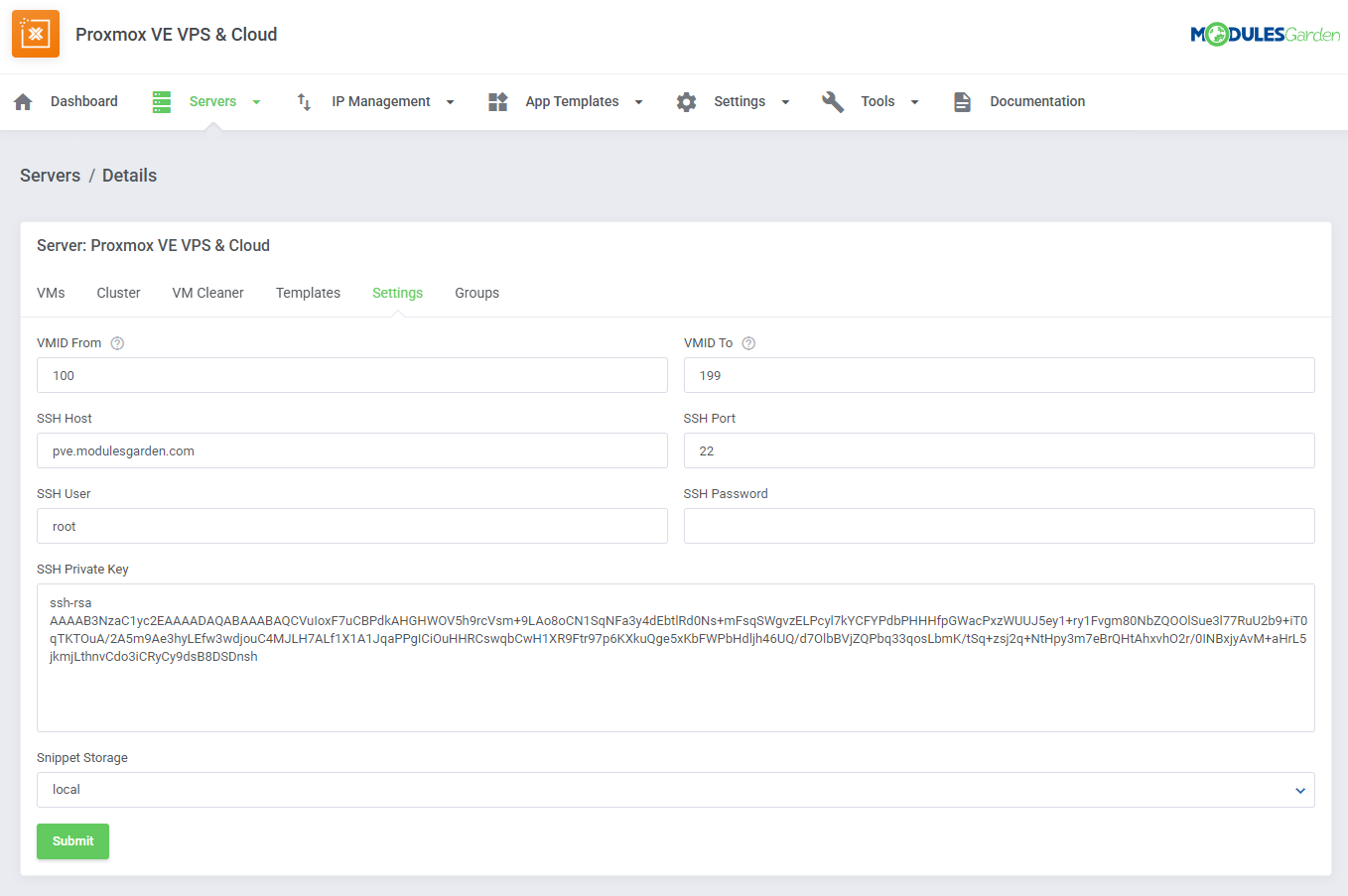 Proxmox VE VPS & Cloud For WHMCS: Module Screenshot 46