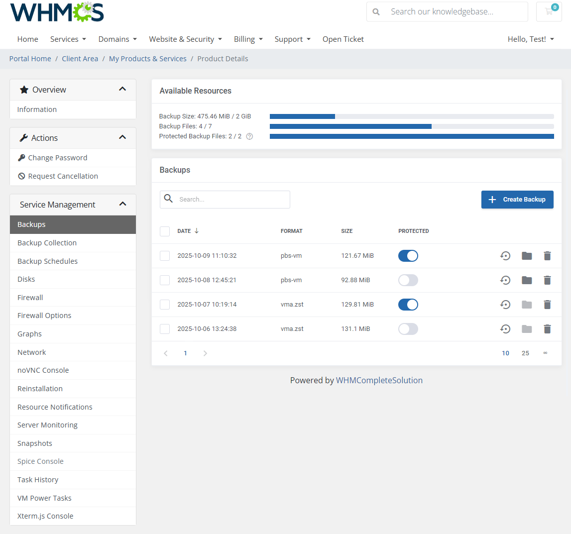 Proxmox VE VPS & Cloud For WHMCS: Module Screenshot 5