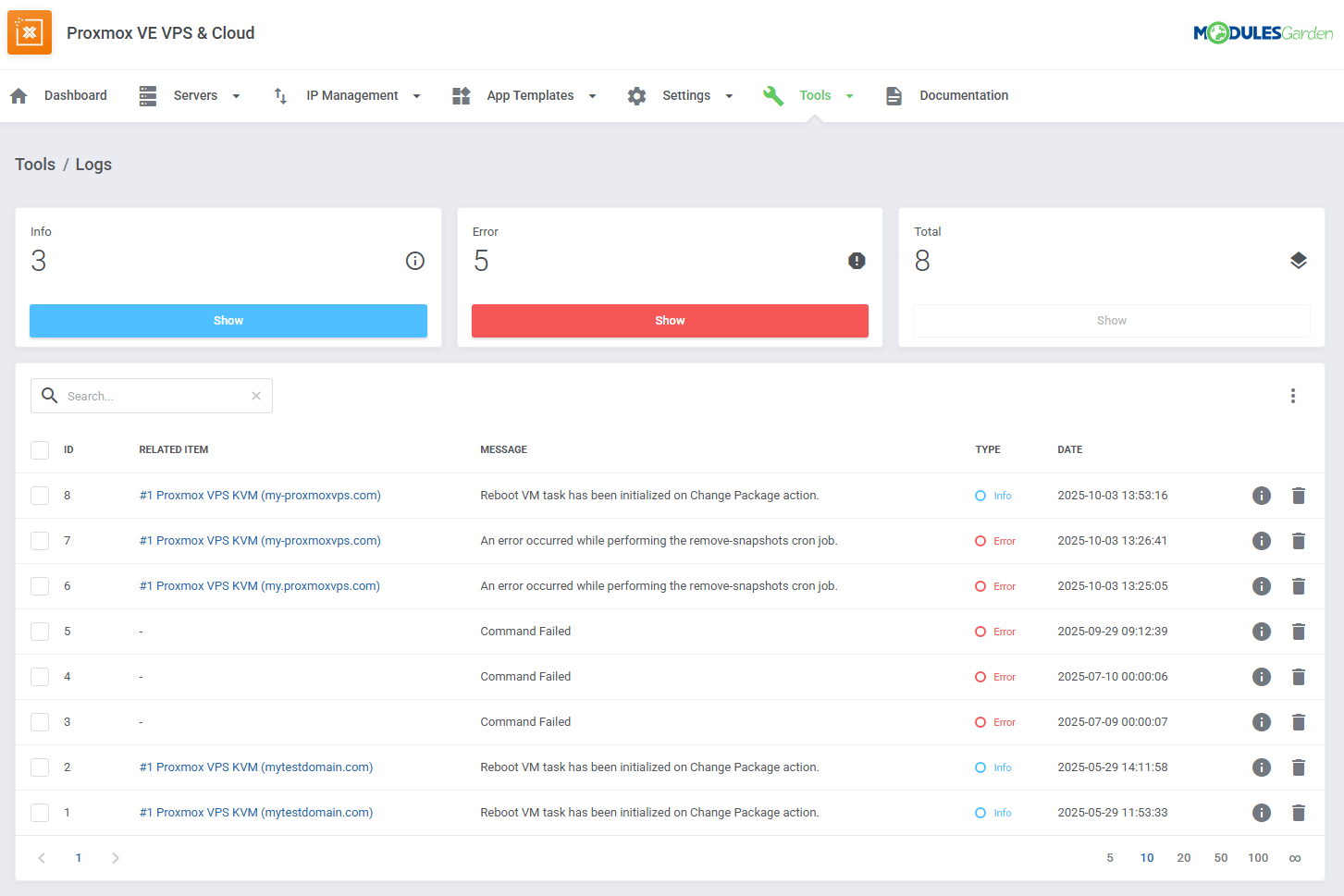 Proxmox VE VPS & Cloud For WHMCS: Module Screenshot 66