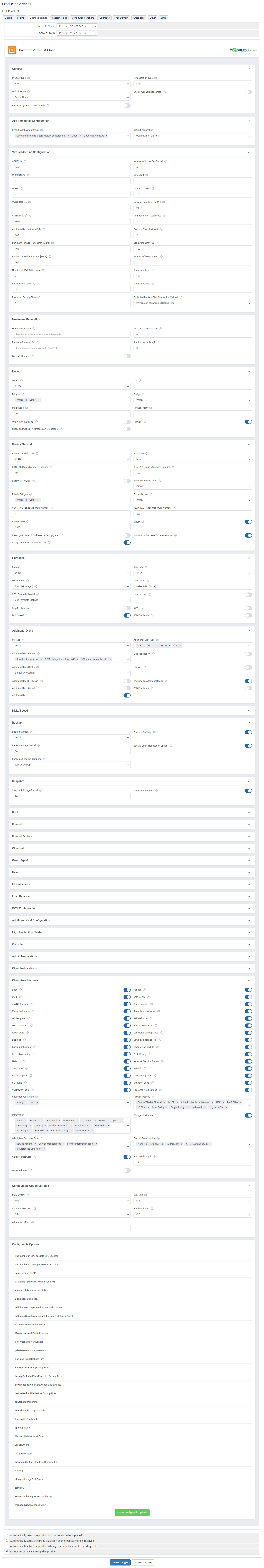 Proxmox VE VPS & Cloud For WHMCS: Module Screenshot 74
