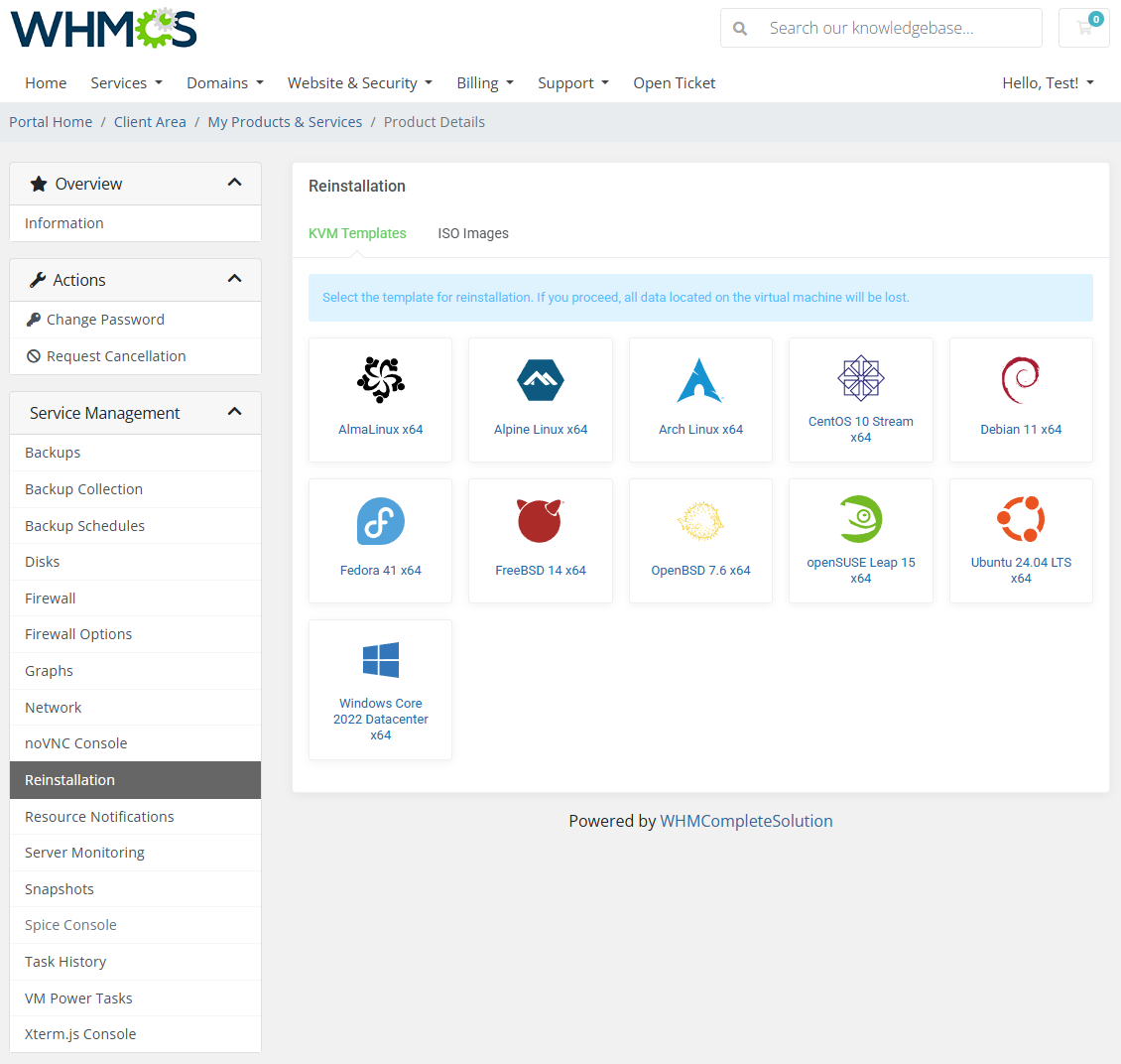 Proxmox VE VPS & Cloud For WHMCS: Module Screenshot 19