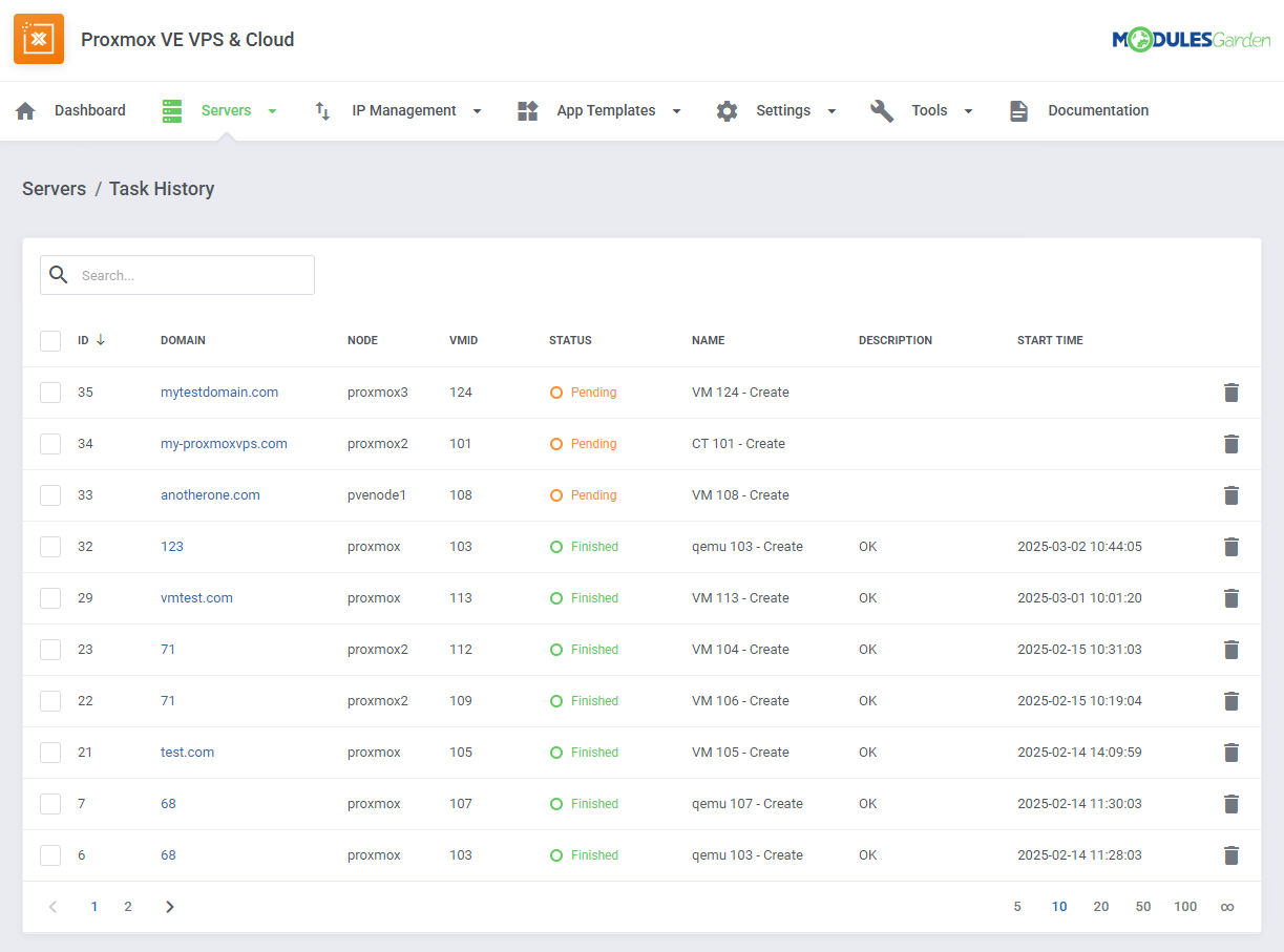 Proxmox VE VPS & Cloud For WHMCS: Module Screenshot 50