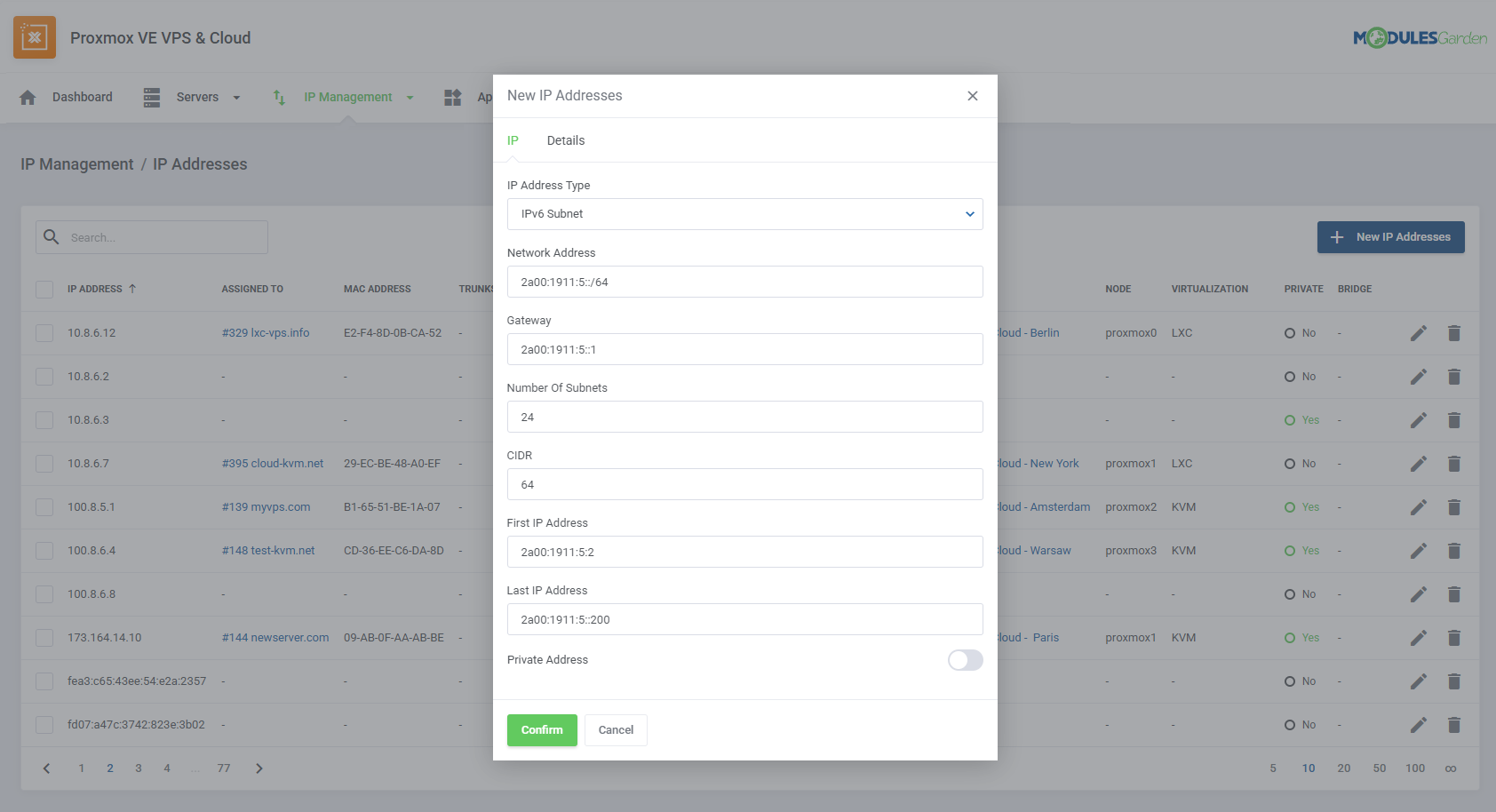 Proxmox VE VPS & Cloud For WHMCS: Module Screenshot 54